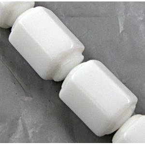 White Porcelain Beads, faceted, 10x16mm, approx 27pcs per st [POWH18]