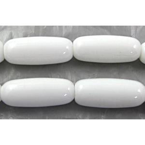 White Porcelain Beads, 8x20mm, approx 20pcs per st [POWH19]