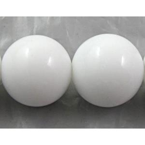 White Porcelain Beads, round, 8mm dia, approx 50pcs per st [POWH25-8MM]