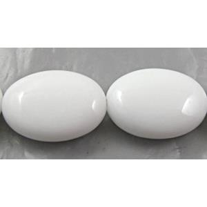 White Porcelain Beads, oval, 13x18mm, approx 22pcs per st [POWH29]