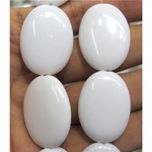 White Porcelain Beads, oval, approx 22x30mm [POWH34-22X30MM]
