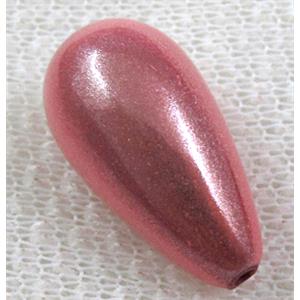 Miracle Beads, plastic, teardrop, pink, 12x23mm, hole:1.8mm, approx 300pcs [PS13A9064C07]