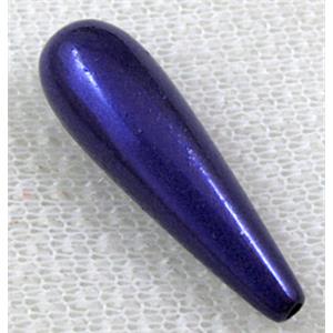 Miracle Beads, plastic, teardrop, deep-lavender, 10x30mm, hole:1.8mm, approx 390pcs [PS13A9403C01]