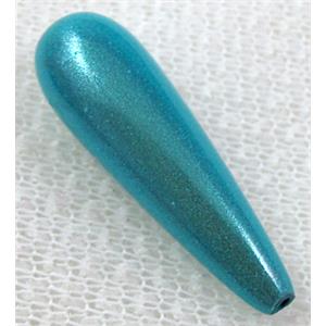 Miracle Beads, plastic, teardrop, aqua, 10x30mm, hole:1.8mm, approx 390pcs [PS13A9403C02]