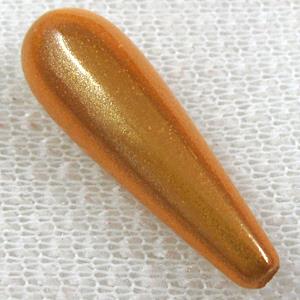 Miracle Beads, plastic, teardrop, golden, 10x30mm, hole:1.8mm, approx 390pcs [PS13A9403C04]