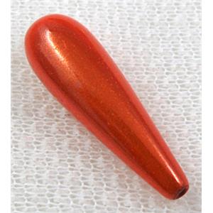 Miracle Beads, plastic, teardrop, red, 10x30mm, hole:1.8mm, approx 390pcs [PS13A9403C05]
