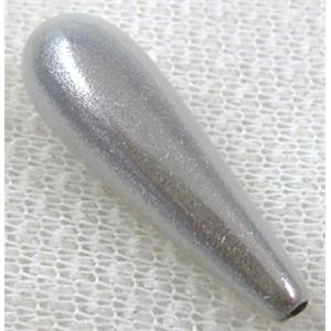 Miracle Beads, plastic, teardrop, silver-grey, 10x30mm, hole:1.8mm, approx 390pcs [PS13A9403C06]
