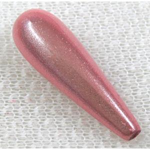 Miracle Beads, plastic, teardrop, pink, 10x30mm, hole:1.8mm, approx 390pcs [PS13A9403C07]