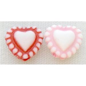 colorful Plastic Beads, mixed, Heart, 7.5x8mm,about 4500 pcs [PSA013]