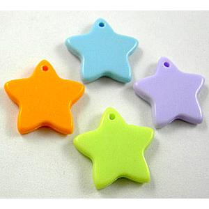 Colorful Plastic Star Pendant, mixed, 17.5mm dia, approx 950pcs [PSA023]