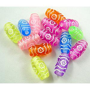 Colorful Plastic Rice Beads, mixed, 6x11mm, approx 1940pcs [PSA028]