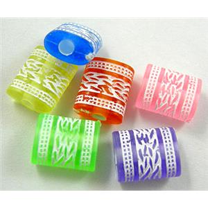 Colorful Plastic Spacer Beads, 10x12mm, approx 950pcs [PSA030]