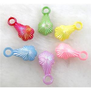 Colorful Plastic Pendant, mixed, AB-color, approx 10x22mm, 1300pcs [PSA033]