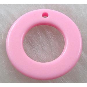 Resin Circle Pendant Pink, 18mm dia, approx 2200pcs [PSA043C02]