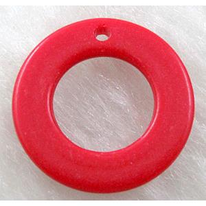 Resin Circle Pendant Red, 18mm dia, approx 2200pcs [PSA043C03]