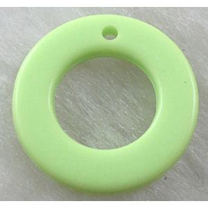 Resin Circle Pendant Olive, 18mm dia, approx 2200pcs [PSA043C04]