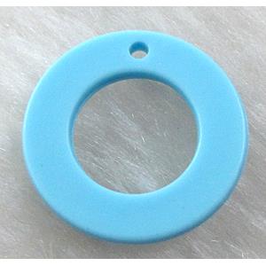 Resin Circle Pendant Blue, 18mm dia, approx 2200pcs [PSA043C06]