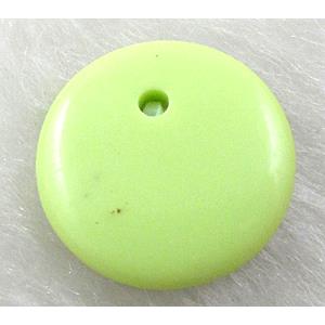 Olive Resin Coin Pendant, 15mm dia, approx 3400pcs [PSA044C04]