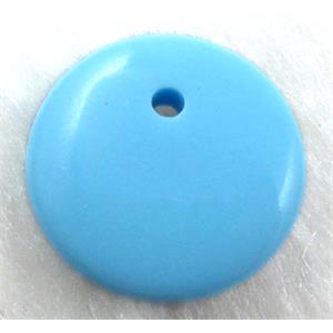 Aqua Resin Coin Pendant, 15mm dia, approx 3400pcs [PSA044C05]