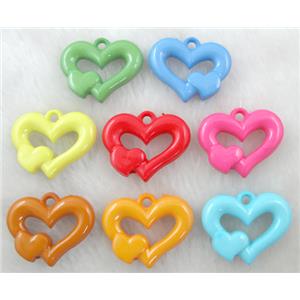 Resin Heart Pendant Mixed, 35x28mm, approx 300pcs [PSA046]