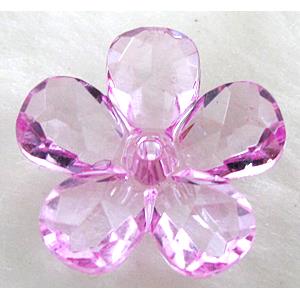 Acrylic flower beads, transparent, faceted, lt.purple, 22mm dia,approx 860pcs [PSAC02C11]