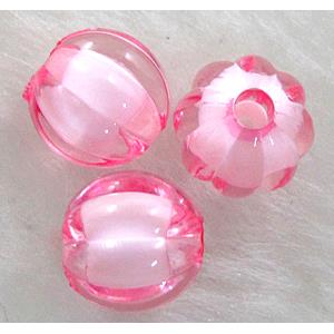 Round Acrylic Bead,Transparent, Pink, 22mm dia [PSAC04C01-22MM]