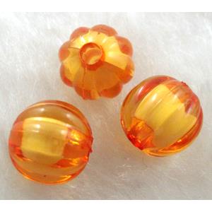 Round Acrylic Bead,Transparent, Orange, 10mm dia, approx 2000pcs [PSAC04C07]