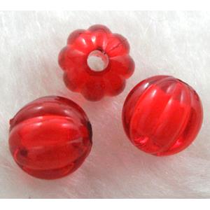 Round Acrylic Bead,Transparent, Red, 22mm dia [PSAC04C13-22MM]