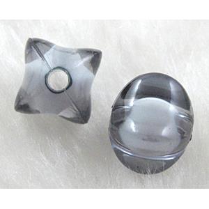 Acrylic Bead,Transparent, Gray, 9x9mm, approx 2000pcs [PSAC05C01]