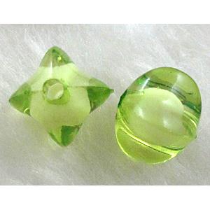 Acrylic Bead,Transparent, lt,Green, 9x9mm, approx 2000pcs [PSAC05C10]