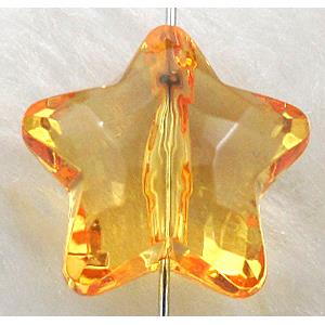 Star Acrylic Bead,Transparent, Gold champagne, 19.5mm dia, approx 440pcs [PSAC06C04]