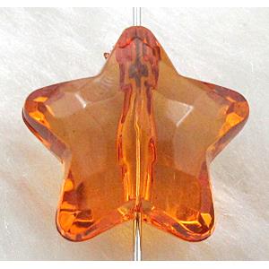 Star Acrylic Bead,Transparent, coffee, 19.5mm dia, approx 440pcs [PSAC06C05]