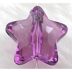 Star Acrylic Bead,Transparent, Deep purple, 19.5mm dia, approx 440pcs [PSAC06C07]