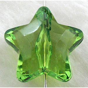 Star Acrylic Bead,Transparent, Green, 19.5mm dia, approx 440pcs [PSAC06C08]