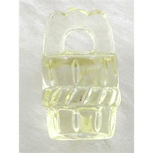 Cask Acrylic Bead,Transparent, Lt.Yellow, 11.5x18.5mm, approx 800pcs [PSAC07C08]