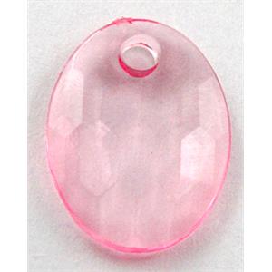 Acrylic Bead,Transparent, Pink, 12x16mm,3mm thick, approx 2600pcs [PSAC08C01]