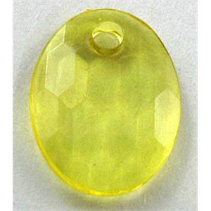 Acrylic Bead,Transparent, Yellow, 12x16mm,3mm thick, approx 2600pcs [PSAC08C02]