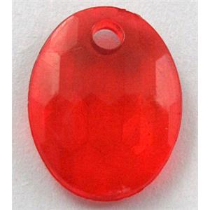 Acrylic Bead,Transparent, Red, 12x16mm,3mm thick, approx 2600pcs [PSAC08C04]