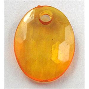 Acrylic Bead,Transparent, Orange, 12x16mm,3mm thick, approx 2600pcs [PSAC08C05]