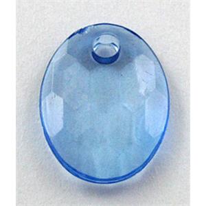 Acrylic Bead,Transparent, Blue, 12x16mm,3mm thick, approx 2600pcs [PSAC08C06]