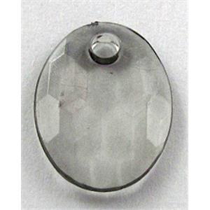 Acrylic Bead,Transparent, Gray, 12x16mm,3mm thick, approx 2600pcs [PSAC08C07]