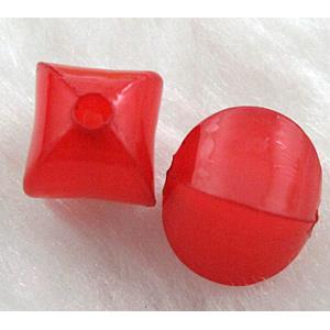 Acrylic Bead, Red, 10x10mm, approx 1800pcs [PSAC10C01]