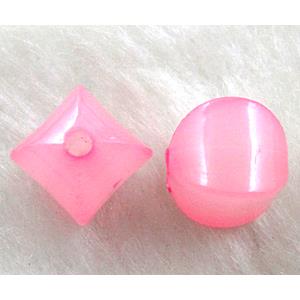 Acrylic Bead, Pink, 10x10mm, approx 1800pcs [PSAC10C04]