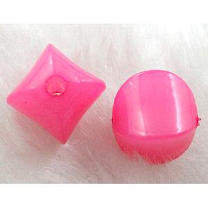 Acrylic Bead, Hot pink, 10x10mm, approx 1800pcs [PSAC10C05]
