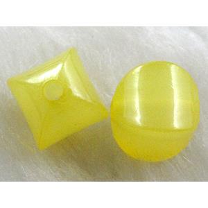 Acrylic Bead, Yellow, 10x10mm, approx 1800pcs [PSAC10C08]