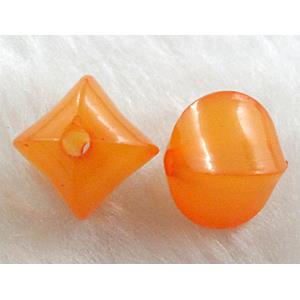 Acrylic Bead, Orange, 10x10mm, approx 1800pcs [PSAC10C09]