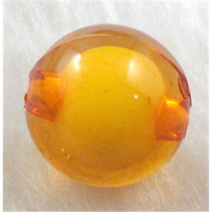 Round Acrylic Bead, orange, 16mm dia, approx 440pcs [PSAC11C01]