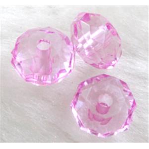 faceted rondelle Acrylic Bead, transparent, purple, 8mm dia [PSAC17C03-8MM]