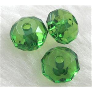 faceted rondelle Acrylic Bead, transparent, green, 10mm dia [PSAC17C04-10MM]