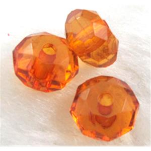 faceted rondelle Acrylic Bead, transparent, orange, 8mm dia [PSAC17C06-8MM]